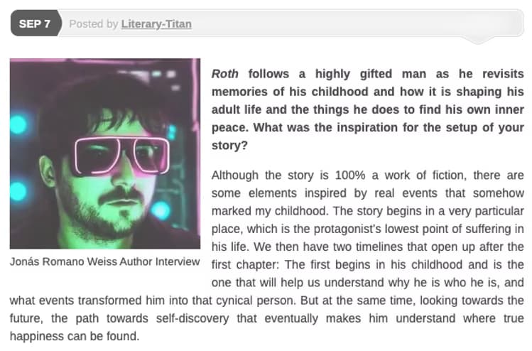 Cobertura de Literary Titan: Self-Discovery — Entrevista al autor